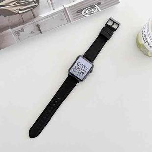 Crazy Horse Texture Matte Watch Band For Apple Watch Series 8&7 41mm / SE 2&6&SE&5&4 40mm / 3&2&1 38mm(Black)