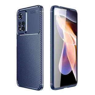 For Xiaomi Redmi Note 11 Pro China Version Carbon Fiber Texture Shockproof TPU Phone Case(Blue)