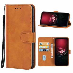 Leather Phone Case For Asus ROG Phone 5 Pro(Brown)