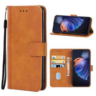 Leather Phone Case For Tecno Camon 17P(Brown)