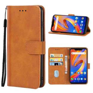 Leather Phone Case For Tecno Spark 4(Brown)