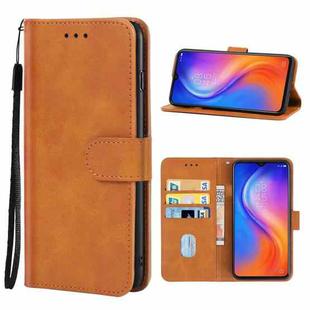 Leather Phone Case For Tecno Spark 6 Air(Brown)