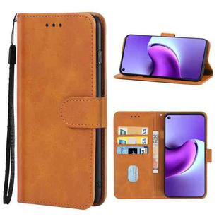 Leather Phone Case For Tecno Spark 7 Pro(Brown)