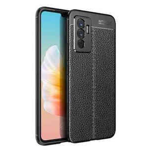 For vivo S10e Litchi Texture TPU Shockproof Phone Case(Black)