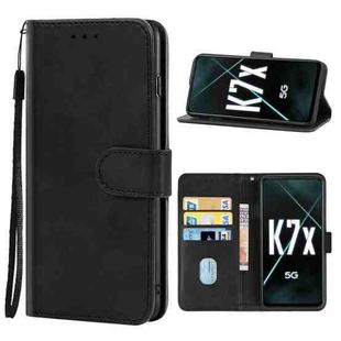 For OPPO K7x Leather Phone Case(Black)