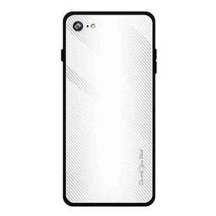 For iPhone SE 2022 / SE 2020 / 8 / 7 Texture Gradient Glass Protective Case(White)