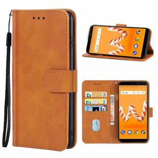 Leather Phone Case For Wiko Sunny3 Plus(Brown)