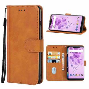 Leather Phone Case For Wiko View2 Go(Brown)