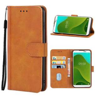 Leather Phone Case For Wiko Y70(Brown)