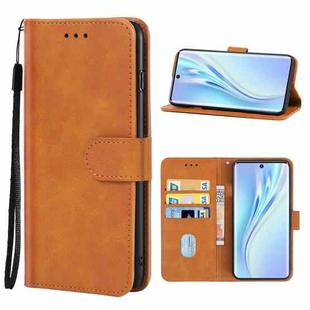 Leather Phone Case For Honor V40 Lite(Brown)