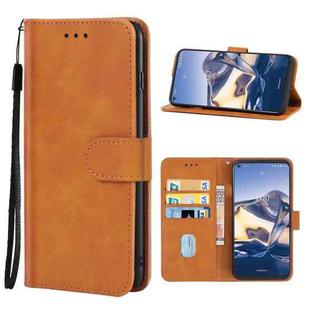 Leather Phone Case For Nokia 8 V 5G UW(Brown)