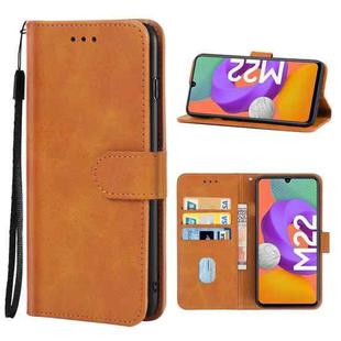 For Samsung Galaxy M22 / A22 4G Leather Phone Case(Brown)