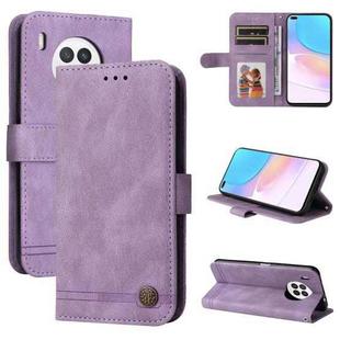 For Huawei Nova 8i / Honor 50 Lite Skin Feel Life Tree Metal Button Horizontal Flip Leather Phone Case(Purple)