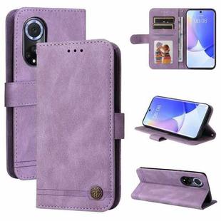 For Huawei Nova 9 / Honor 50 5G Skin Feel Life Tree Metal Button Horizontal Flip Leather Phone Case(Purple)