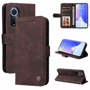 For Huawei Nova 9 / Honor 50 5G Skin Feel Life Tree Metal Button Horizontal Flip Leather Phone Case(Brown)