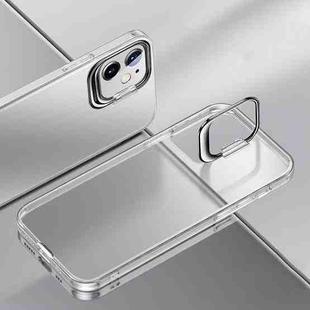 Metal Lens Cover Holder Phone Case For iPhone 12 mini(White)