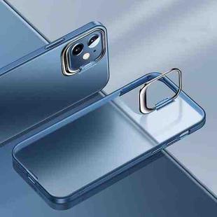 Metal Lens Cover Holder Phone Case For iPhone 12 mini(Blue)