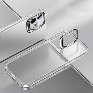 Metal Lens Cover Holder Phone Case For iPhone 12 / 12 Pro(White)