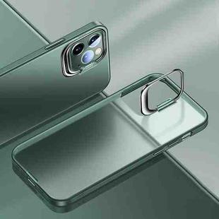 Metal Lens Cover Holder Phone Case For iPhone 12 Pro Max(Green)