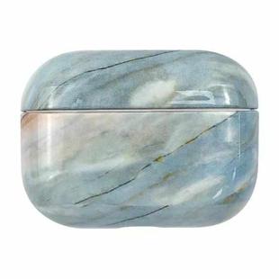 For AirPods Pro 3 Marble Water Sticker Wireless Earphone Protective Case(Grey Blue)