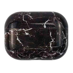 For AirPods Pro 3 Marble Water Sticker Wireless Earphone Protective Case(Black Brown)