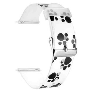 20mm Cartoon Children Printing Silicone Watch Band(Paw Print)