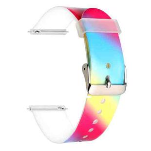 22mm Cartoon Children Printing Silicone Watch Band(Rainbow)