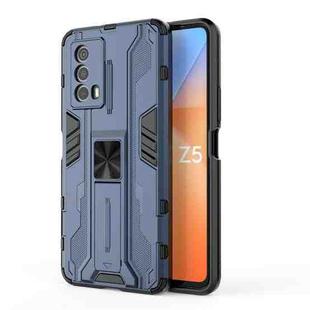 For vivo iQOO Z5 5G Supersonic PC + TPU Shock-proof Phone Case with Holder(Blue)