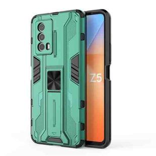 For vivo iQOO Z5 5G Supersonic PC + TPU Shock-proof Phone Case with Holder(Green)