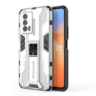 For vivo iQOO Z5 5G Supersonic PC + TPU Shock-proof Phone Case with Holder(White)