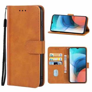 Leather Phone Case For Lenovo K13 / Motorola Moto E7 Power 4G & E7i Power(Brown)