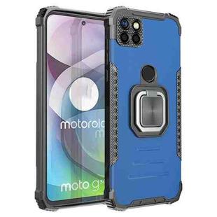 For Motorola Moto G 5G / One 5G Ace Fierce Warrior Series Armor Aluminum Alloy + TPU Phone Case with Ring Holder(Blue)