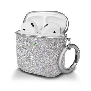 Electroplating Glitter Powder Wireless Earphone Protective Case For AirPods 1 / 2(Silver)