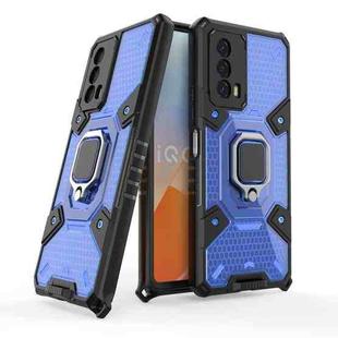 For vivo iQOO Z5 Space PC+TPU Shockproof Phone Case with Ring Holder(Blue)