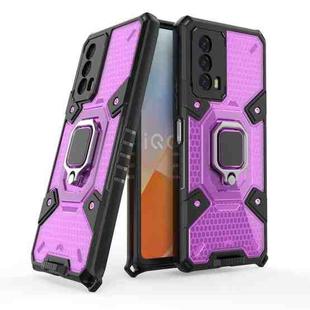 For vivo iQOO Z5 Space PC+TPU Shockproof Phone Case with Ring Holder(Purple)