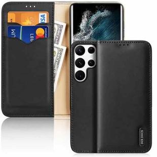 For Samsung Galaxy S22 Ultra 5G DUX DUCIS Hivo Series Cowhide Texture Leather Phone Case(Black)