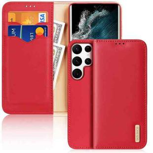 For Samsung Galaxy S22 Ultra 5G DUX DUCIS Hivo Series Cowhide Texture Leather Phone Case(Red)