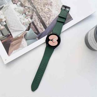 For Samsung Galaxy Watch4 40mm / 44mm Double-sided Leather Strap Watch Band(Green)