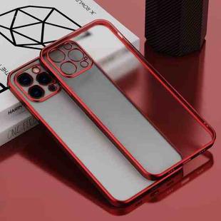 For iPhone 13 Pro Max Electroplated Frosted Phone Case (Red)