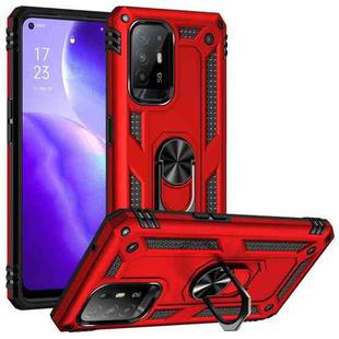 For OPPO Reno5 Z Shockproof TPU + PC Phone Protective Case with 360 Degree Rotating Holder(Red)