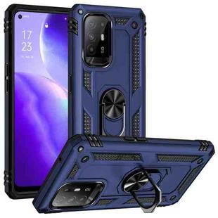 For OPPO Reno5 Z Shockproof TPU + PC Phone Protective Case with 360 Degree Rotating Holder(Blue)