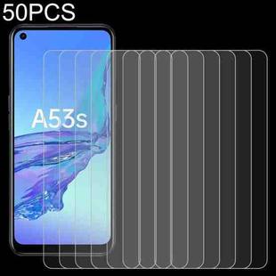 50 PCS 0.26mm 9H 2.5D Tempered Glass Film For OPPO A53s 5G