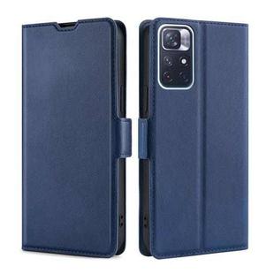 For Xiaomi Redmi Note 11 Ultra-thin Voltage Side Buckle Horizontal Flip Leather Phone Case with Holder & Card Slot(Blue)