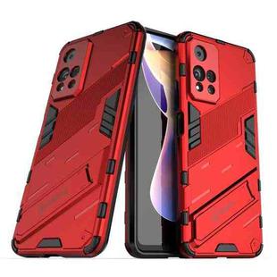 For Xiaomi Redmi Note 11 Pro / Note 11 Pro+ Punk Armor 2 in 1 PC + TPU Shockproof Phone Case with Invisible Holder(Red)