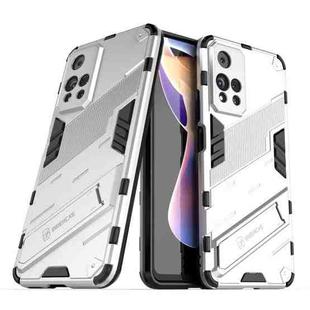 For Xiaomi Redmi Note 11 Pro / Note 11 Pro+ Punk Armor 2 in 1 PC + TPU Shockproof Phone Case with Invisible Holder(White)
