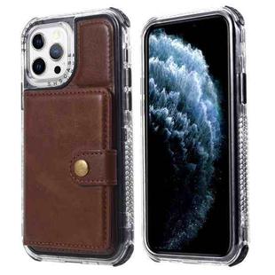 For iPhone 12 Pro Max Wallet Card Shockproof Phone Case(Brown)