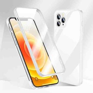 For iPhone 13 Pro Max 360 Full Coverage Glass Phone Case (White)