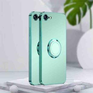 For iPhone SE 2022 / SE 2020 / 8 / 7 Electroplated Frosted TPU Ring Holder Phone Case(Light Green)