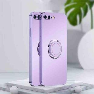 Electroplated Frosted TPU Ring Holder Phone Case For iPhone 7 Plus / 8 Plus(Lavender Purple)