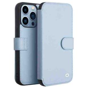 For iPhone 13 Pro Max QIALINO Magnetic Buckle Phone Leather Case with Card Slot (Sierra Blue)